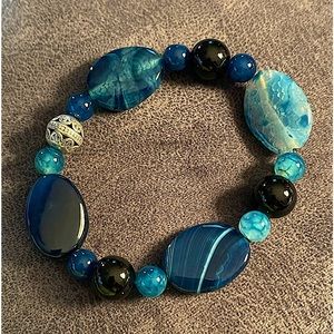 Blue Banded Agate Bracelet